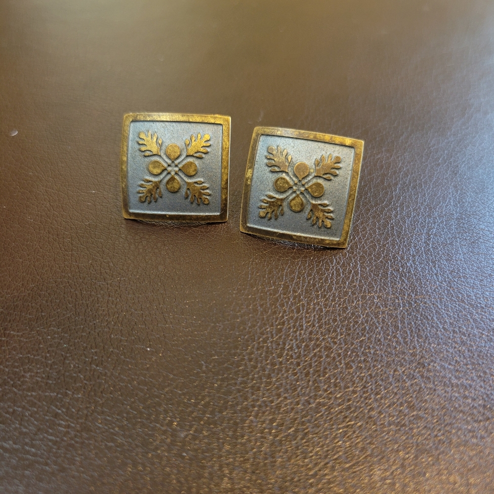 Vintage Square Blue Earrings